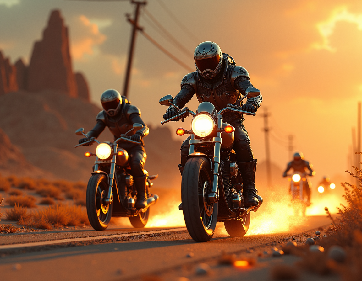 Neon Wasteland Riders