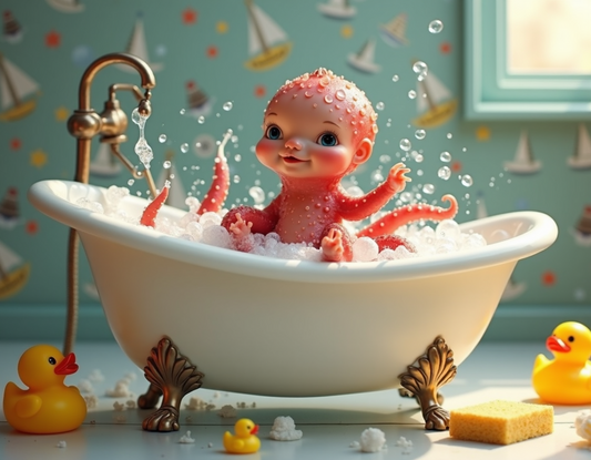 Baby Kraken in the bathtub